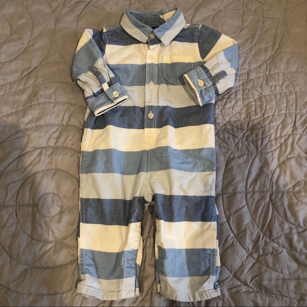 Baby Gap Button Down Chambray Stripe Outfit